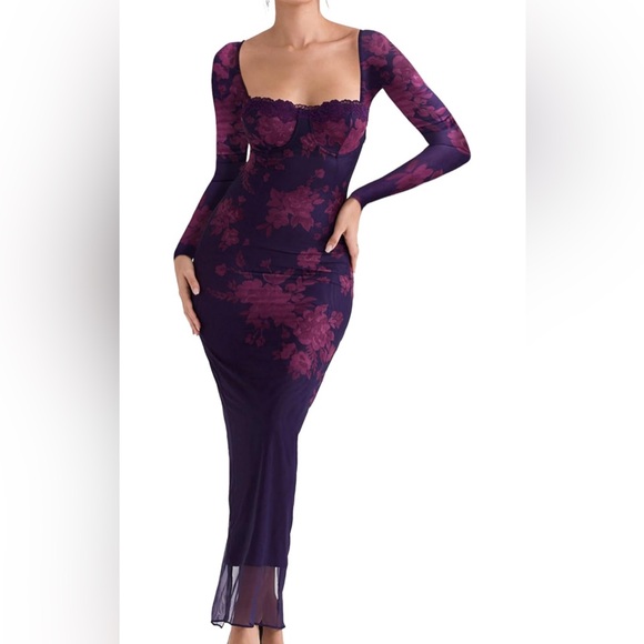 Sexy Backless Satin Maxi Long Sleeve Dress - Picture 3 of 7